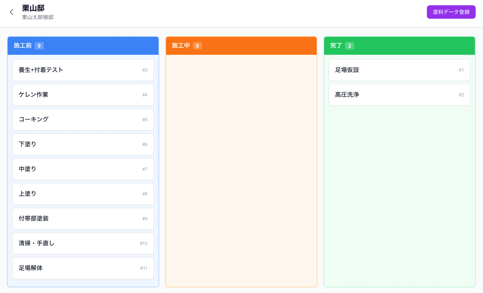カンバンボード画面
